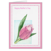 Pink Tulip Mother's Day Card cards