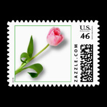 Pink Tulip Postage Stamps stamps
