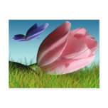 Pink Tulip Purple Butterfly Spring Post Card