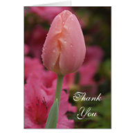 Pink Tulip Thank You Note Card