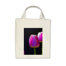 Pink Tulip Tote Bags