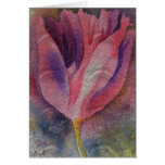 Pink Tulip Watercolor Art Floral Card cards