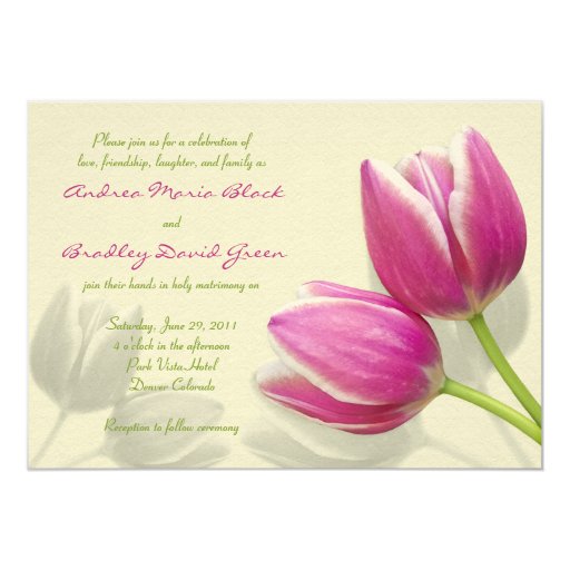 pink tulip wedding invitation zazzle tulip wedding invitations