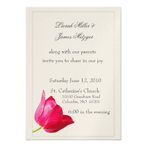 pink tulip wedding invitation zazzle tulip wedding invitations
