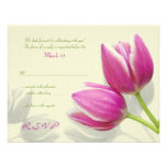 Pink Tulip Wedding Invitation Reply Card