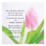 Pink tulip wedding invitations invitations