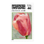 Pink Tulip Wedding Postage Stamp