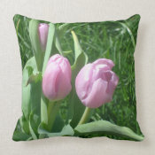 Pink Tulips throwpillow