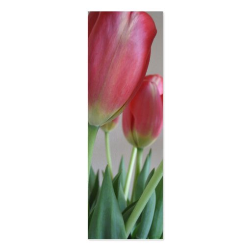 Pink Tulips Bookmarks Business Cards