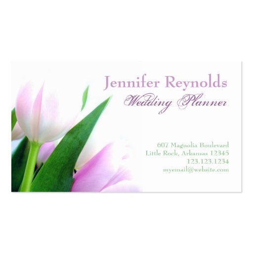 Pink Tulips Business Card (front side)