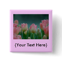 Pink Tulips Button by pulsDesign Pink Tulips Button