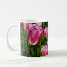 Pink tulips coffee mug