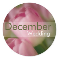 Pink Tulips • December Wedding Sticker