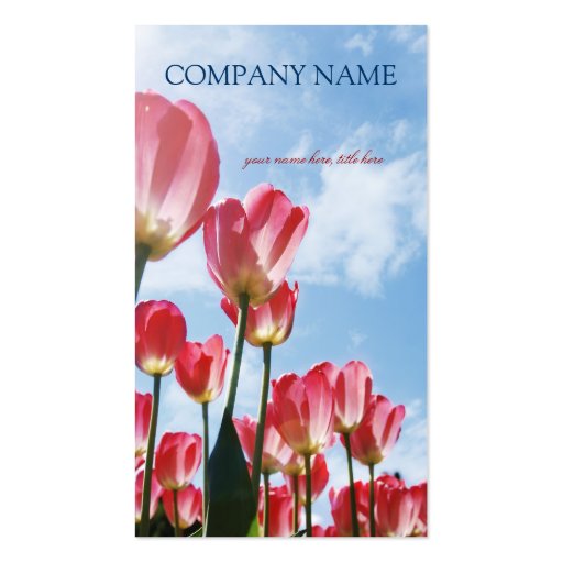 Pink Tulips Field - Business Card (front side)