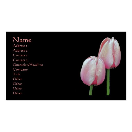 Pink Tulips Floral Business Card (front side)