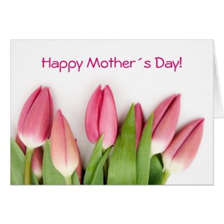 Pink tulips folded card