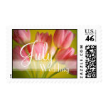 Pink tulips for July Wedding - Customized postage