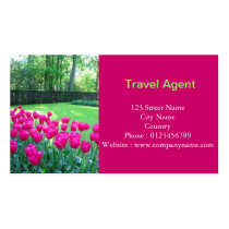 Pink tulips garden business cards