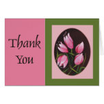 pink tulips greeting card