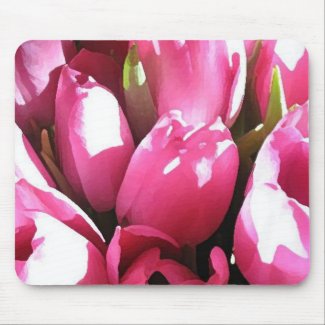 Pink tulips (in Paint) mousepad