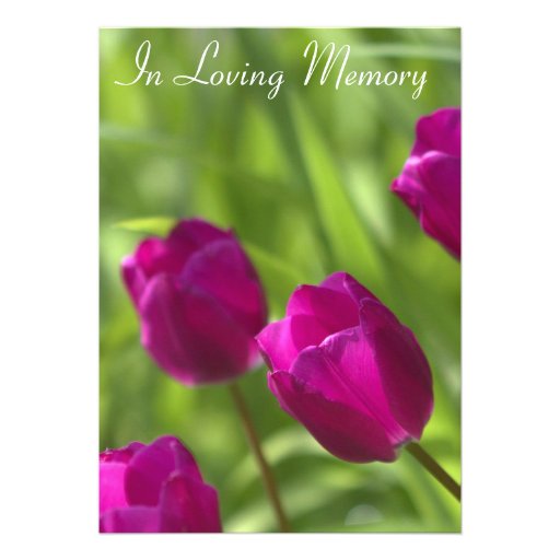 Pink Tulips Memorial Service Announcement