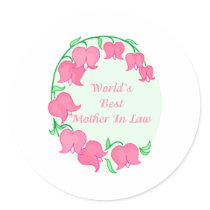 Pink Tulips Mother in Law Stickers