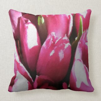 Pink Tulips Pillow
