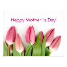 Pink tulips postcard