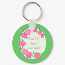 Pink Tulips Teacher keychains