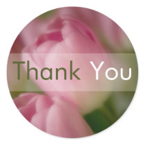 Pink Tulips • Thank You Sticker by SabineStGreetings Pink Tulips • Thank You Sticker