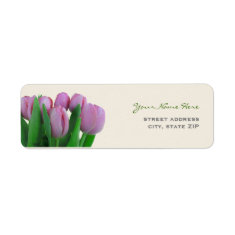 Pink Tulips Wedding Address Labels