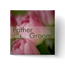Pink Tulips • Wedding Button by SabineStGreetings Pink Tulips • Wedding Button