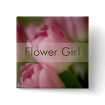 Pink Tulips • Wedding Button by SabineStGreetings Pink Tulips • Wedding Button