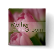 Pink Tulips • Wedding Button by SabineStGreetings Pink Tulips • Wedding Button