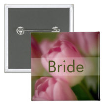 Pink Tulips • Wedding Button