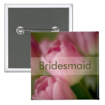 Pink Tulips • Wedding Button