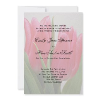 Pink Tulips Wedding Invitations invitation