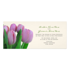 Pink Tulips Wedding Invite - From Bride & Groom