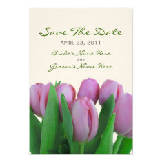 Pink Tulips Wedding Save The Date Custom Invites