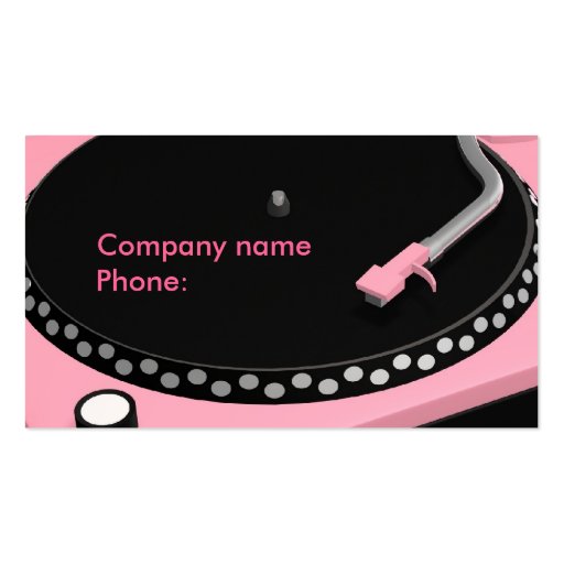 Pink Turntable Business Cards (front side)