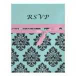 Pink & turquoise baby shower RSVP 4.25x5.5 Custom Announcement