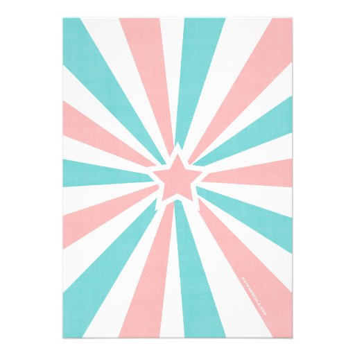 Pink | Turquoise Carnival Party Big Top Birthday Cards
