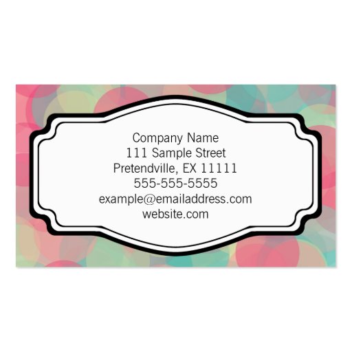 Pink Turquoise Chevron Personal Business Card Template (back side)