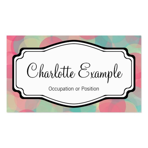 Pink Turquoise Chevron Personal Business Card Template (front side)