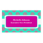 Pink Turquoise Circles business cards