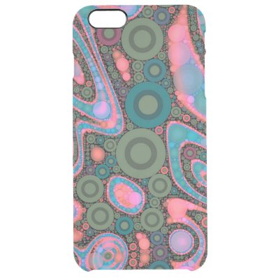 Pink Turquoise Green Trippy Abstract Clear iPhone 6 Plus Case
