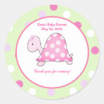 Pink Turtle Green/Pink Dot Custom Favor Sticker