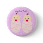 Pink Twin Girls Grandmother Button Pink Twin Girls Grandmother Button