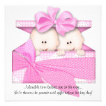 Pink TWINS Baby Shower Invitation or Announcement