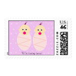 Pink Twins Postage Stamps